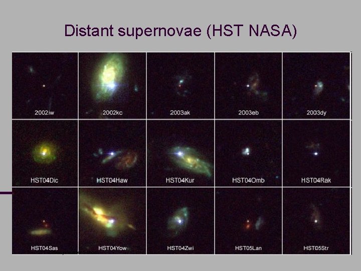 Distant supernovae (HST NASA) 11. Zimányi Winter School 24 