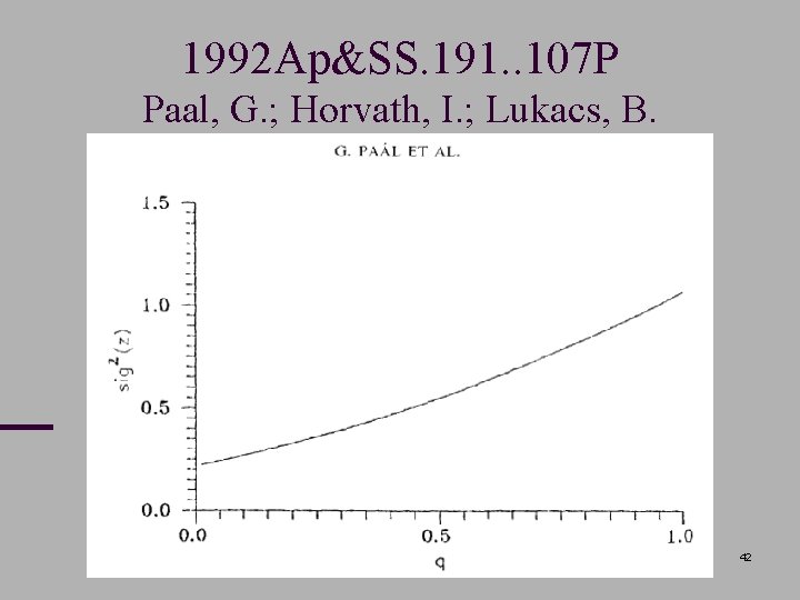 1992 Ap&SS. 191. . 107 P Paal, G. ; Horvath, I. ; Lukacs, B.