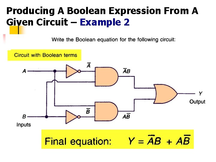 Producing A Boolean Expression From A Given Circuit – Example 2 