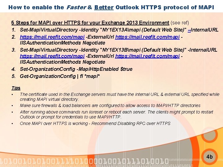 How to enable the Faster & Better Outlook HTTPS protocol of MAPI 5 Steps