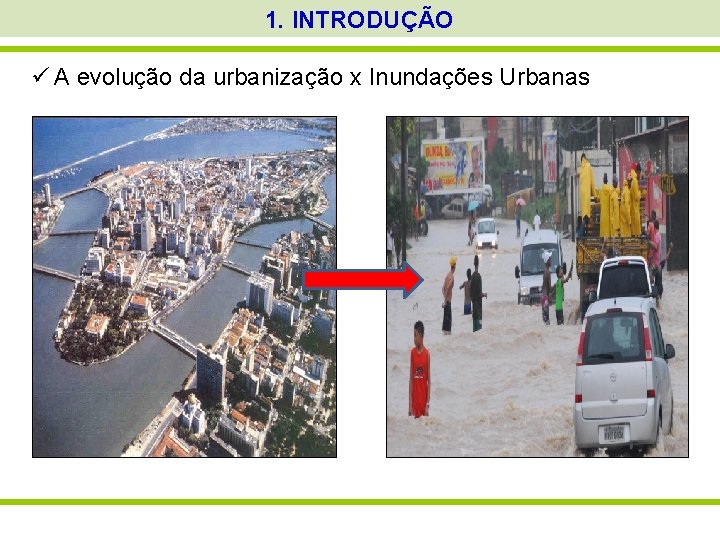 1. INTRODUÇÃO ü A evolução da urbanização x Inundações Urbanas 