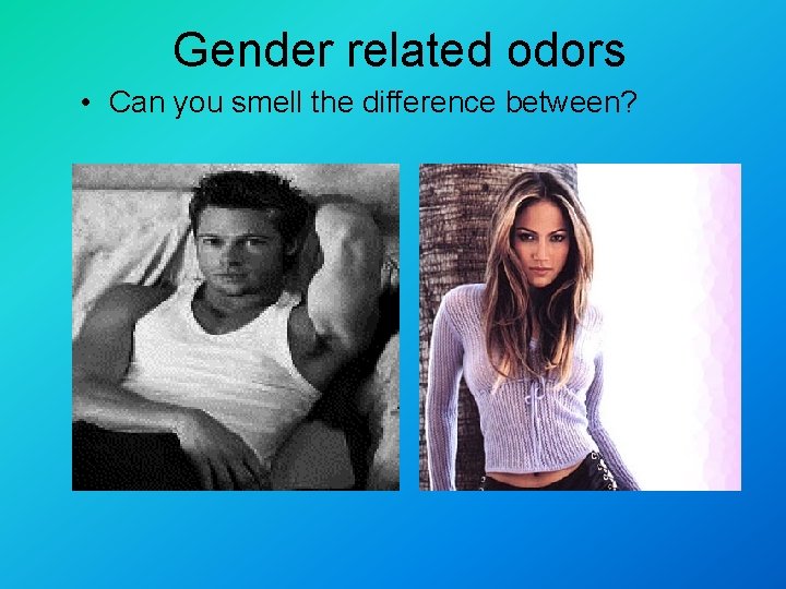 Gender related odors • Can you smell the difference between? 