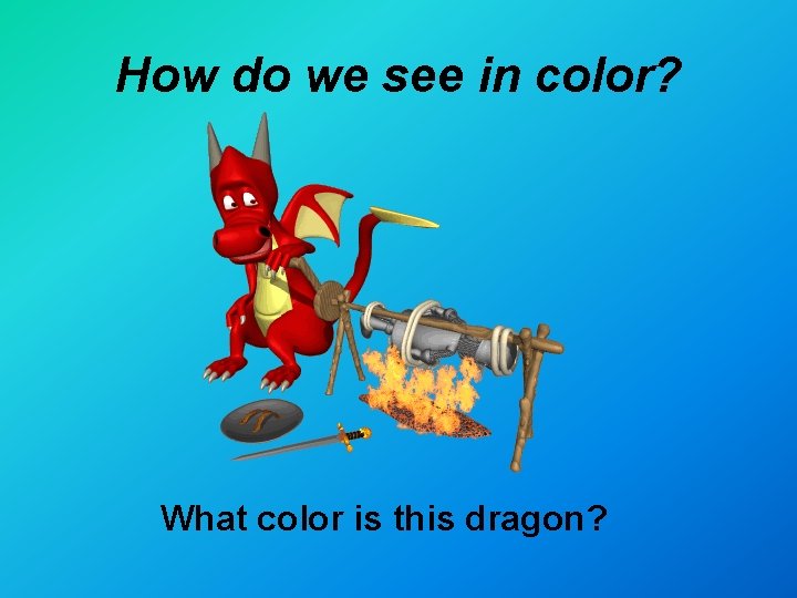 How do we see in color? What color is this dragon? 
