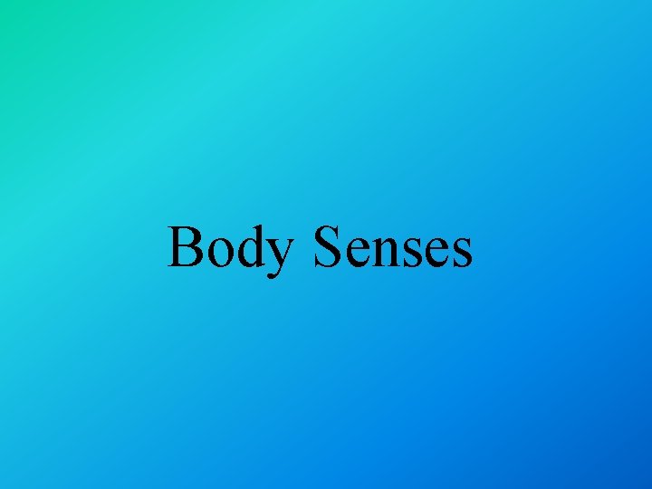 Body Senses 