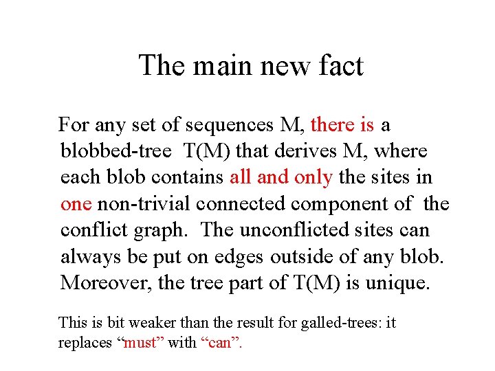 The main new fact For any set of sequences M, there is a blobbed-tree