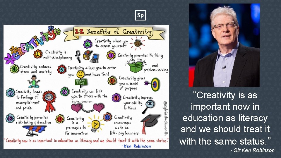 “Creativity is as important now in education as literacy and we should treat it