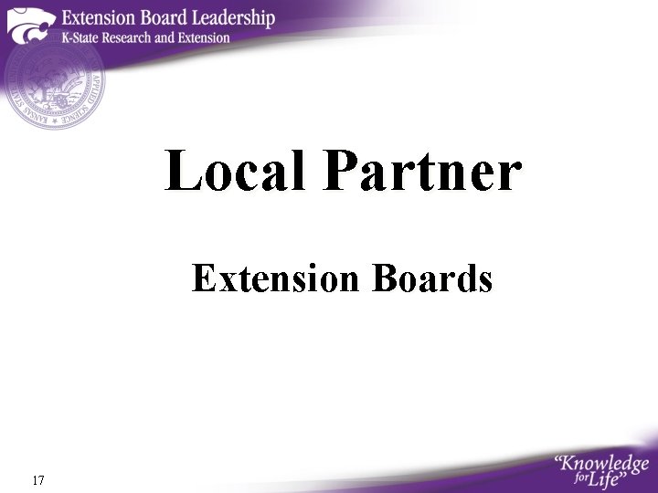 Local Partner Extension Boards 17 