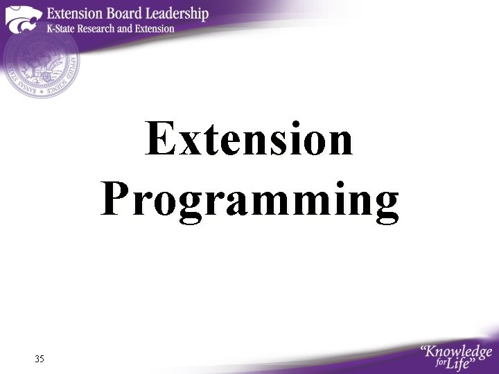 Extension Programming 35 