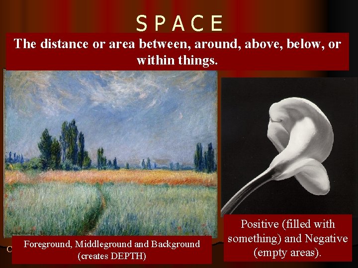 SPACE The distance or area between, around, above, below, or withings. Robert Mapplethorpe Foreground,