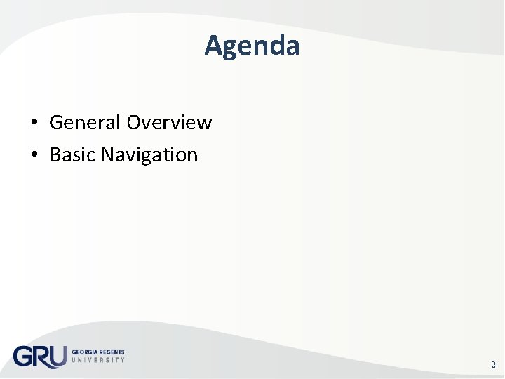 Agenda • General Overview • Basic Navigation 2 