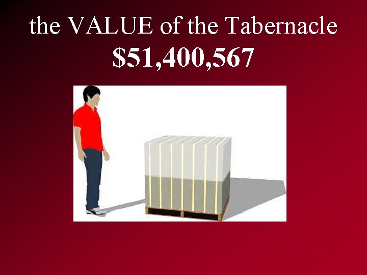 the VALUE of the Tabernacle $51, 400, 567 