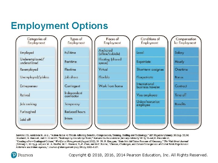 Employment Options Copyright © 2018, 2016, 2014 Pearson Education, Inc. All Rights Reserved. 