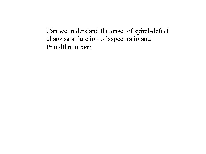 Can we understand the onset of spiral-defect chaos as a function of aspect ratio