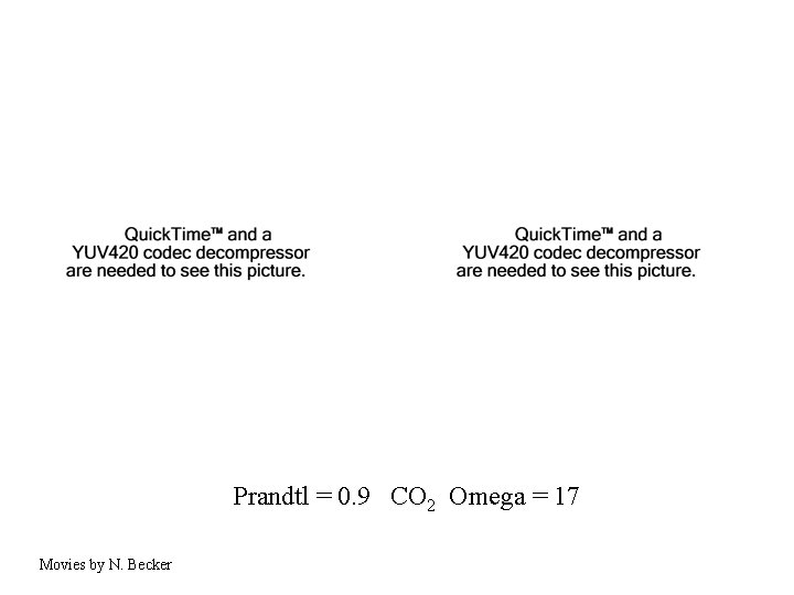 Prandtl = 0. 9 CO 2 Omega = 17 Movies by N. Becker 