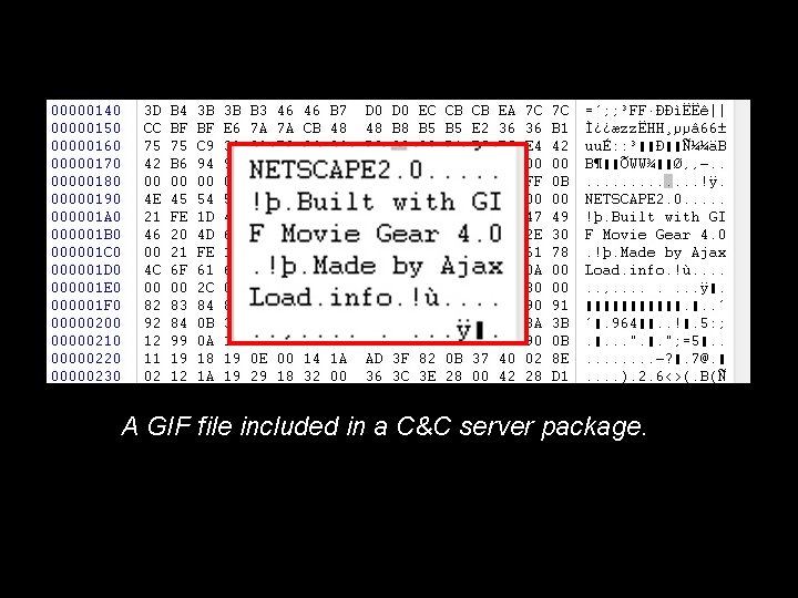 A GIF file included in a C&C server package. 