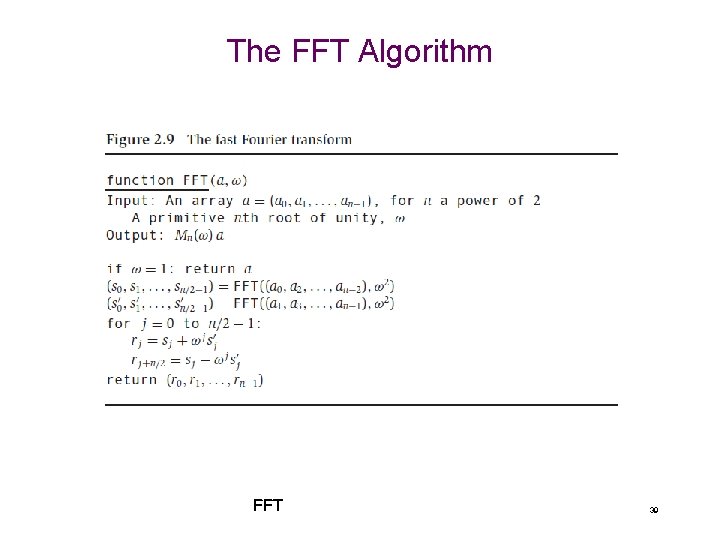 The FFT Algorithm FFT 39 