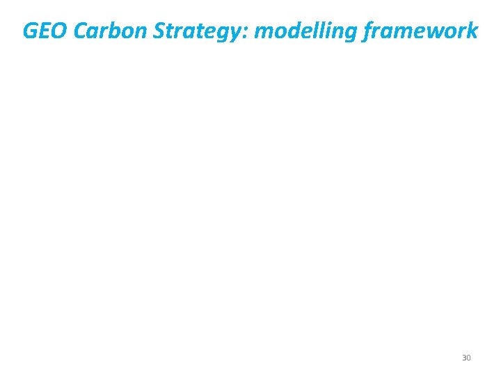 GEO Carbon Strategy: modelling framework 30 