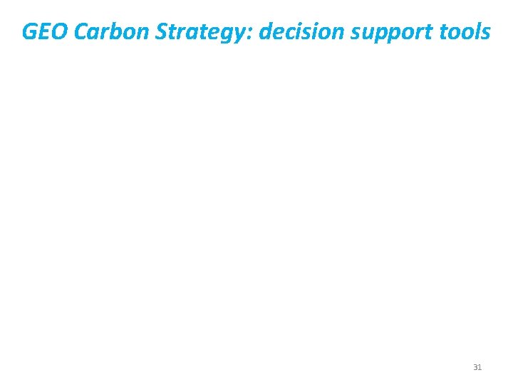 GEO Carbon Strategy: decision support tools 31 