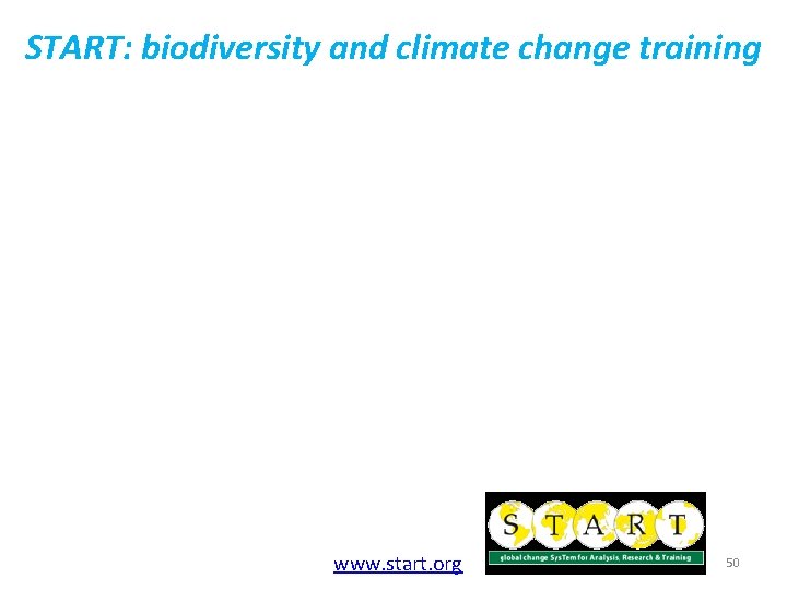 START: biodiversity and climate change training www. start. org 50 