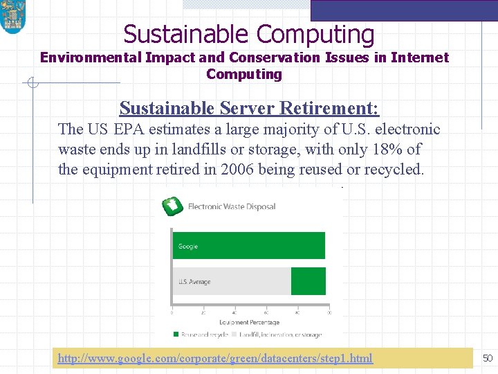 Sustainable Computing Environmental Impact and Conservation Issues in Internet Computing Sustainable Server Retirement: The