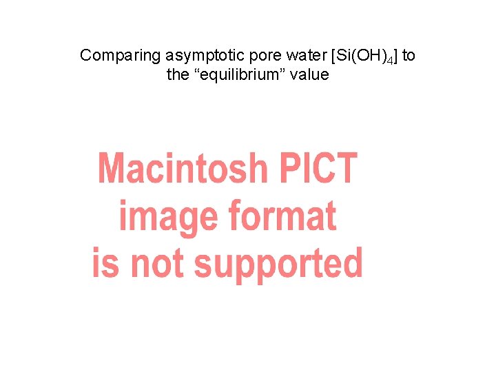 Comparing asymptotic pore water [Si(OH)4] to the “equilibrium” value 