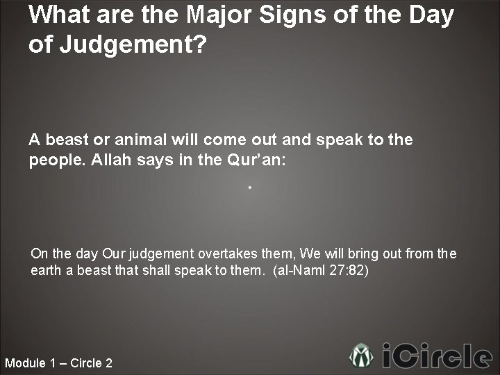 What are the Major Signs of the Day of Judgement? A beast or animal