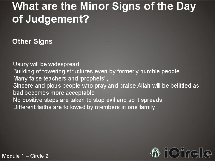 What are the Minor Signs of the Day of Judgement? Other Signs Usury will