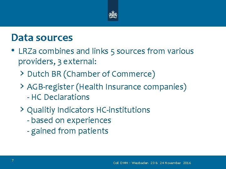 Data sources • LRZa combines and links 5 sources from various providers, 3 external: