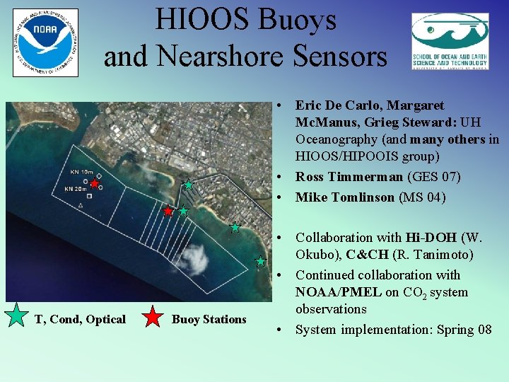 HIOOS Buoys and Nearshore Sensors • Eric De Carlo, Margaret Mc. Manus, Grieg Steward: