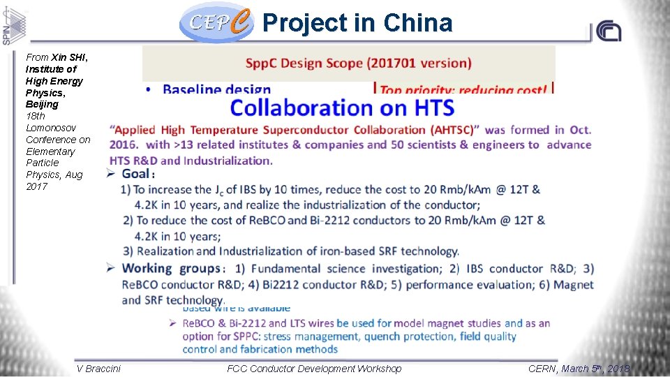 Project in China From Xin SHI, Institute of High Energy Physics, Beijing 18 th