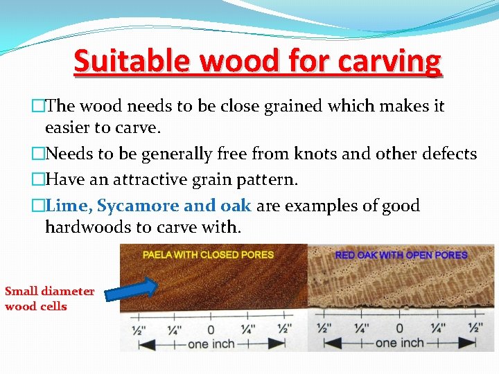 Suitable wood for carving �The wood needs to be close grained which makes it