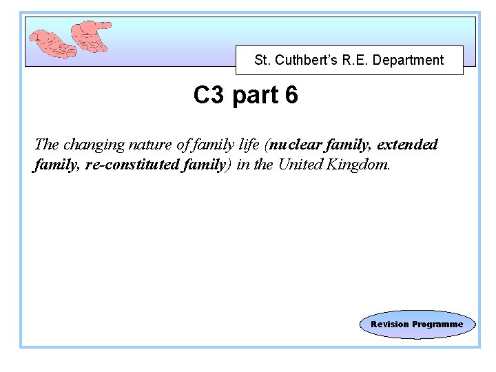 St. Cuthbert’s R. E. Department C 3 part 6 The changing nature of family