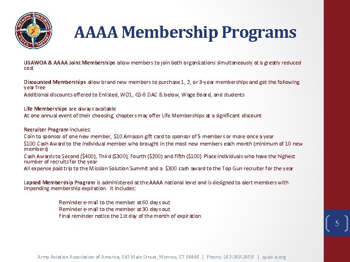 AAAA Membership Programs USAWOA & AAAA Joint Memberships allow members to join both organizations