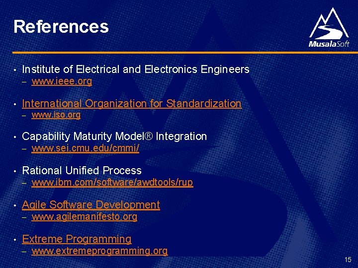 References • Institute of Electrical and Electronics Engineers – • International Organization for Standardization References • Institute of Electrical and Electronics Engineers – • International Organization for Standardization