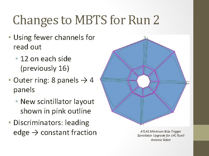 Changes to MBTS for Run 2 • Using fewer channels for read out •