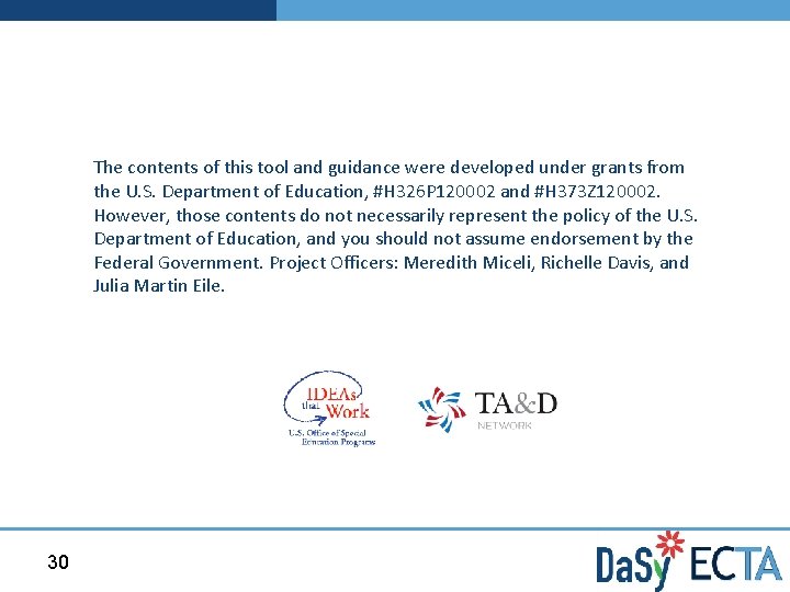 The contents of this tool and guidance were developed under grants from the U.