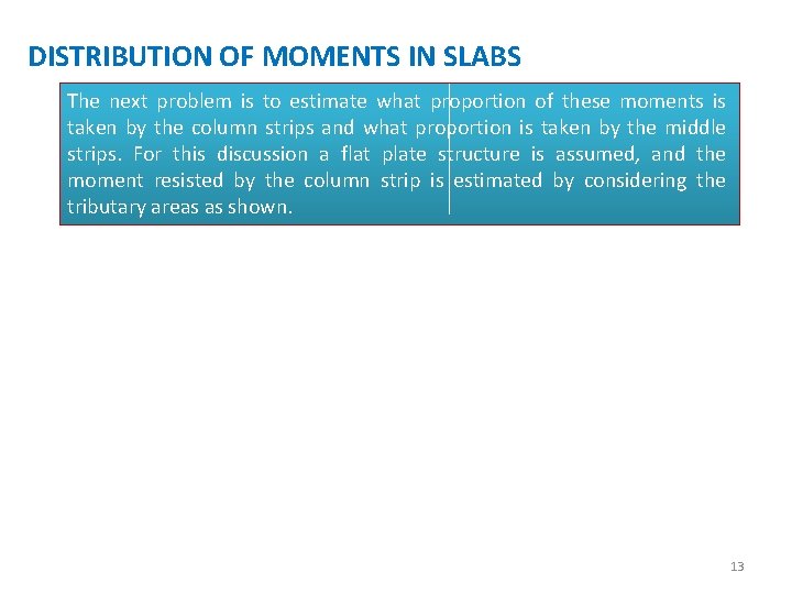 DISTRIBUTION OF MOMENTS IN SLABS The next problem is to estimate what proportion of