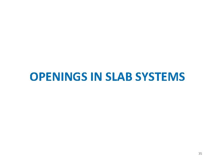 OPENINGS IN SLAB SYSTEMS 35 
