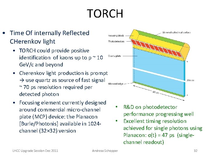 TORCH • Time Of internally Reflected CHerenkov light • TORCH could provide positive identification