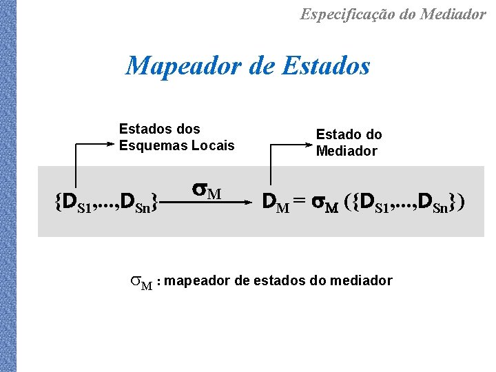 Especificação do Mediador Mapeador de Estados dos Esquemas Locais {DS 1, . . .