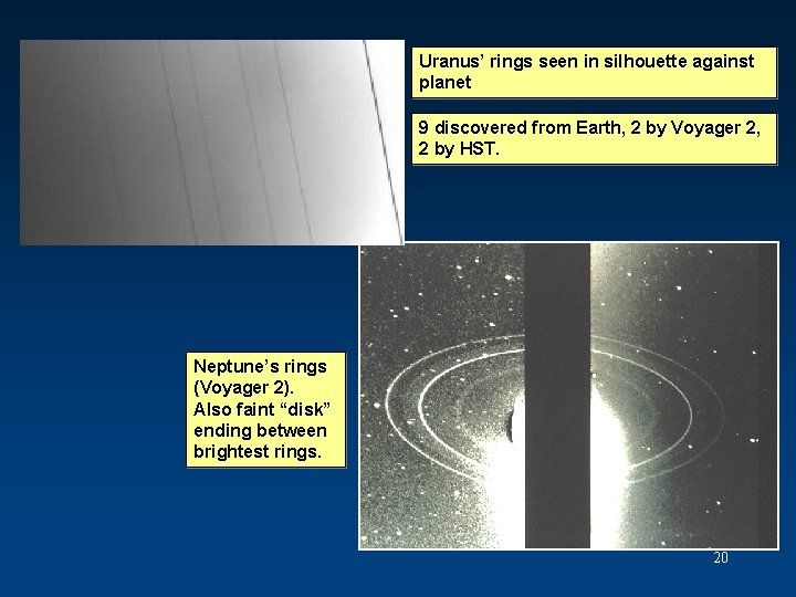 Uranus’ rings seen in silhouette against planet 9 discovered from Earth, 2 by Voyager