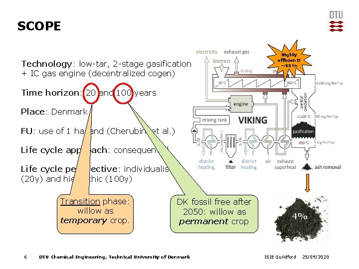 SCOPE Technology: low-tar, 2 -stage gasification + IC gas engine (decentralized cogen) Highly efficient!