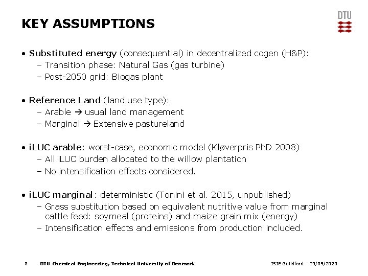 KEY ASSUMPTIONS • Substituted energy (consequential) in decentralized cogen (H&P): – Transition phase: Natural