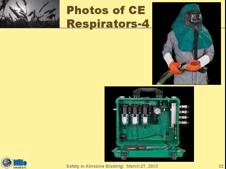 Photos of CE Respirators-4 Safety in Abrasive Blasting: March 27, 2013 32 