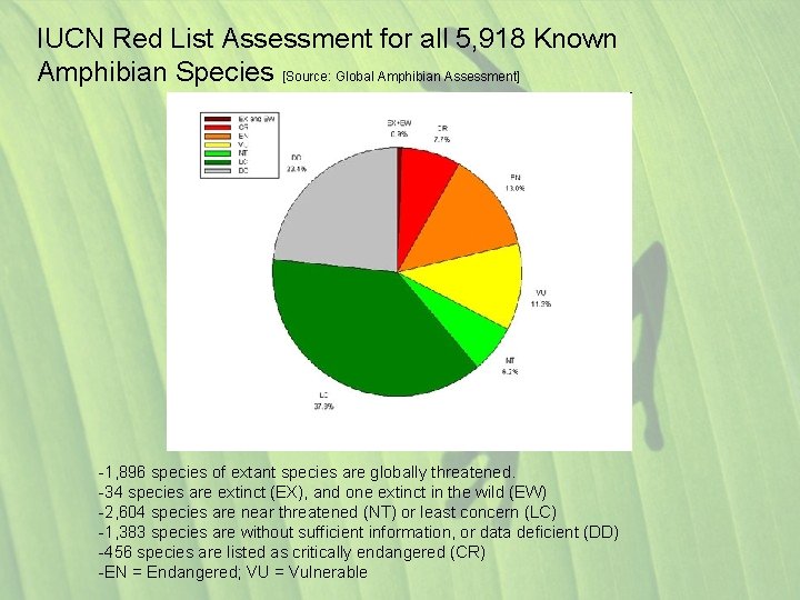 IUCN Red List Assessment for all 5, 918 Known Amphibian Species [Source: Global Amphibian