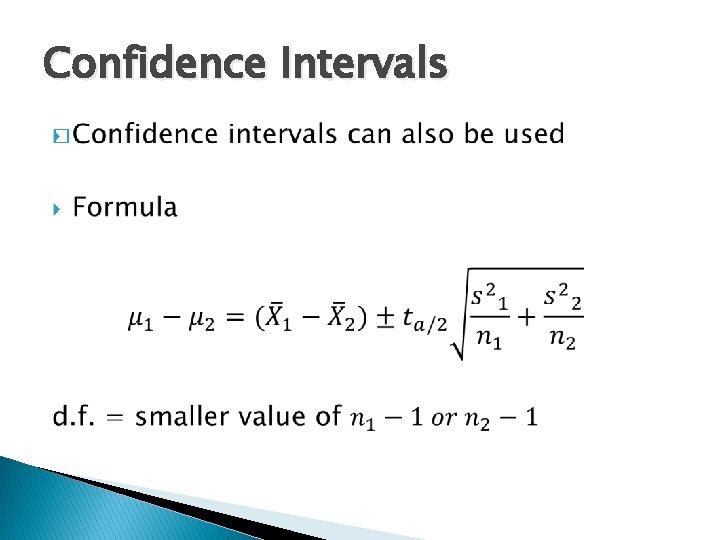 Confidence Intervals � Confidence Intervals �