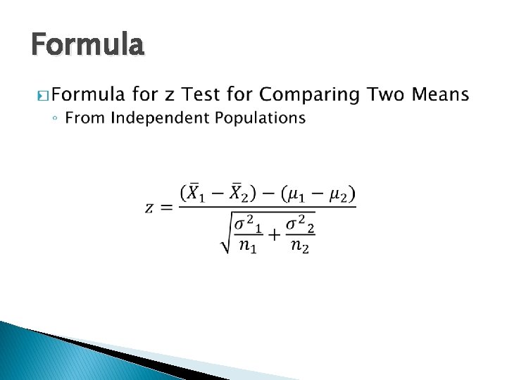 Formula � Formula �