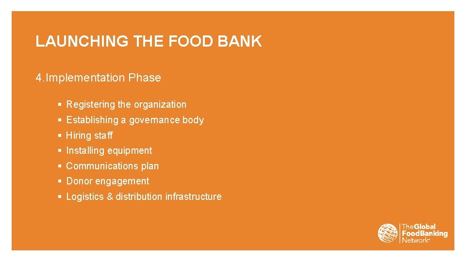 STARTING A FOOD BANK FEASIBILITY ASSESSMENT David Millar