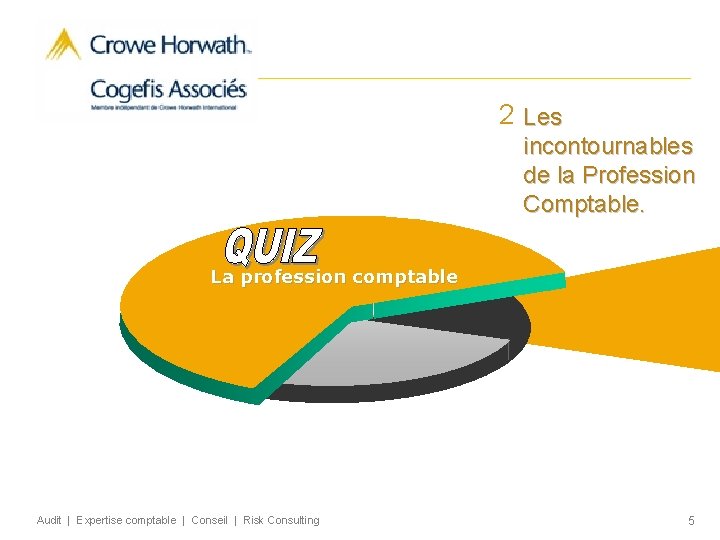 2 Les incontournables de la Profession Comptable. La profession comptable Audit | Expertise comptable