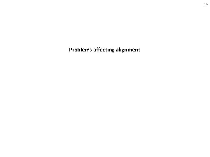 16 Problems affecting alignment 